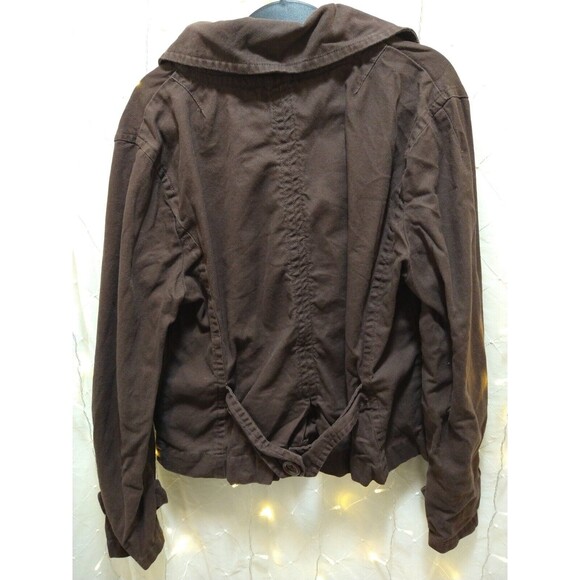 CATO WOMANS XL DARK BROWN SOFT 2 BUTTON JEAN JACKET BLAZER STYLE ACADEMIA CHIC - Picture 9 of 12